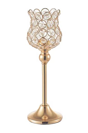 Bougeoirs en cristal doré, candélabres pour centres de table de mariage, cheminée, bougeoirs décoratifs pour Table de maison