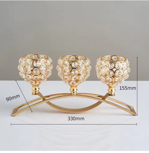 Bougeoirs en métal chandelier cristal café Table à manger centres de table support chandeliers mariage noël décoration de la maison