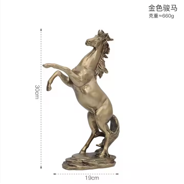 Luxury Home Decor Exquisite Horse Statue Modern Animal Art Sculpture Golden Horse Resin Ornament for Living Room Office Decor