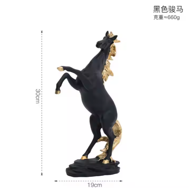 Luxury Home Decor Exquisite Horse Statue Modern Animal Art Sculpture Golden Horse Resin Ornament for Living Room Office Decor