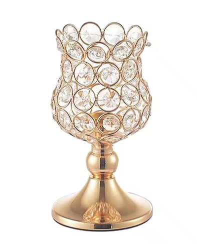 Bougeoirs en cristal doré, candélabres pour centres de table de mariage, cheminée, bougeoirs décoratifs pour Table de maison