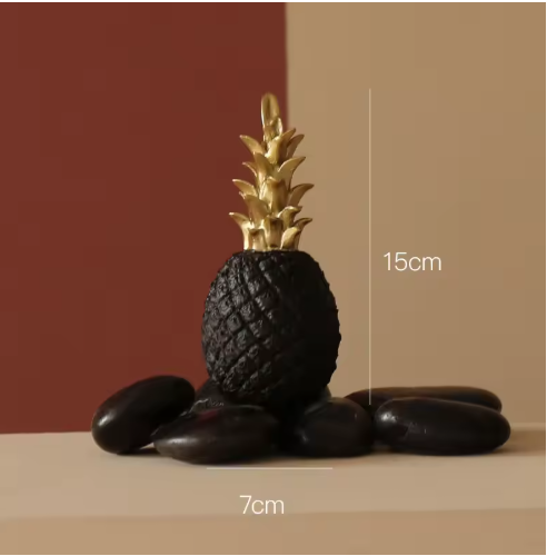 Nordic Light-Ananas en céramique black, décoration créative pour la maison, salon, porche, modèle de luxe, cadeau de mariage doux